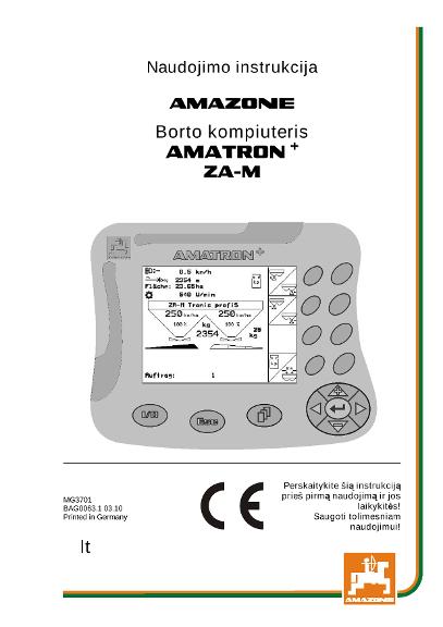 Naudojimo instrukcija AMATRON+ F.ZA-M 