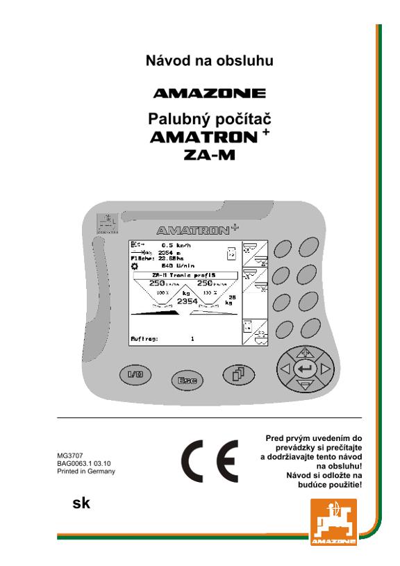 Návod na obsluhu AMATRON+  for ZA-M