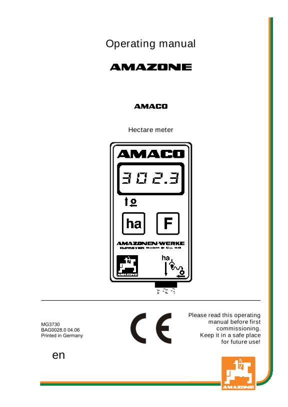 Operation manual AMACO 