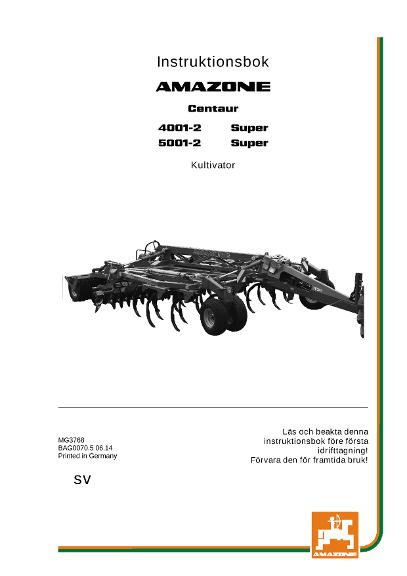 Instruktionsbok CENTAUR 4/5001-2 SPECIAL / SUPER