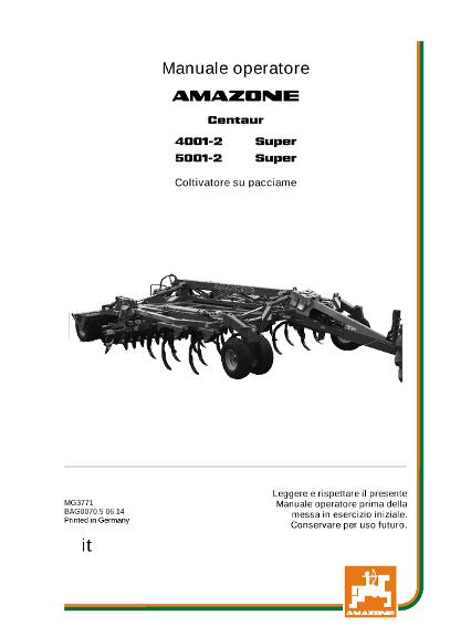 Manuale di intruzioni CENTAUR 4/5001-2 SPECIAL / SUPER
