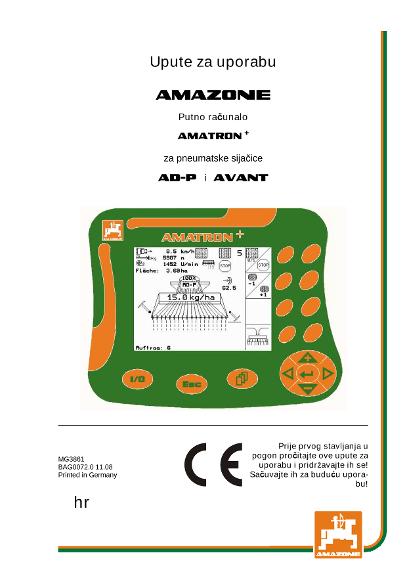 Upute za uporabu AMATRON+ F.AD-P / AVANT 