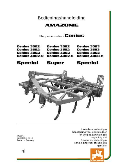 Bedieningshandleiding CENIUS 3002/3502/4002/4002-2