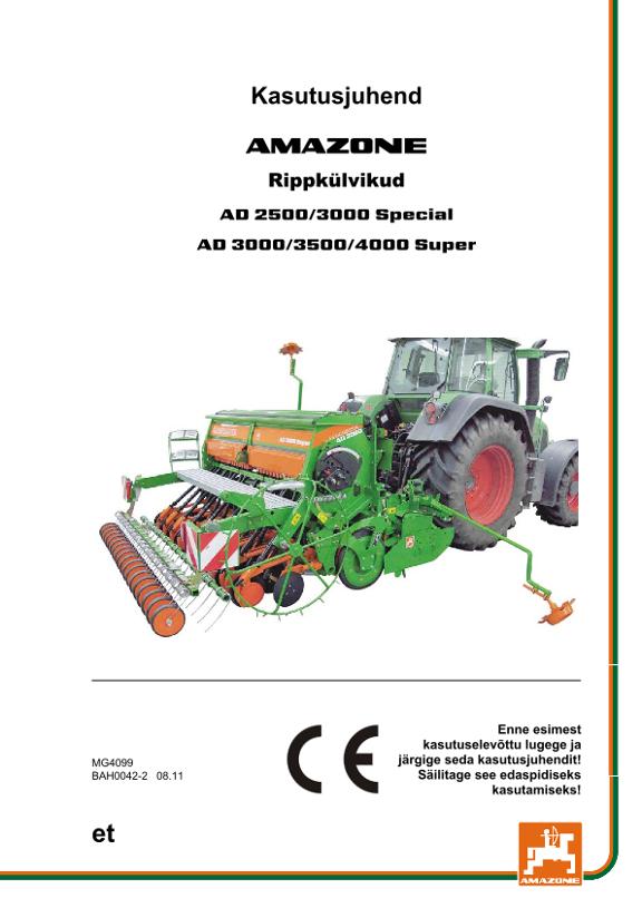 Kasutusjuhend AD 2500/3000 Special / AD 3000/3500/4000 Super