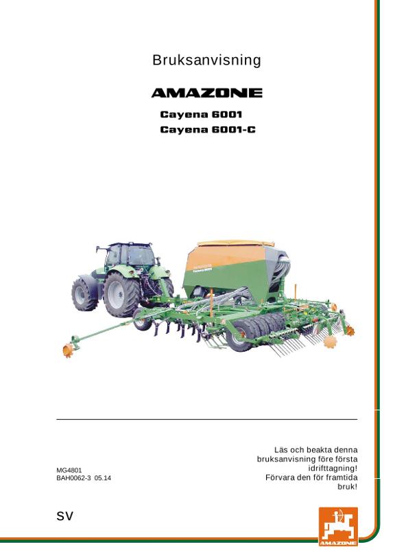 Instruktionsbok CAYENA 6001/6001-C