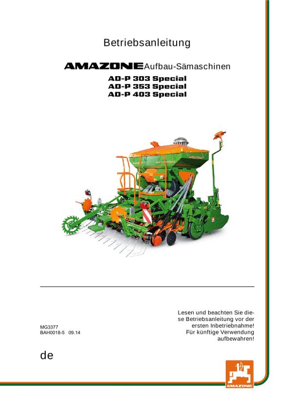 Betriebsanleitung AD-P 303/353/403 SPECIAL