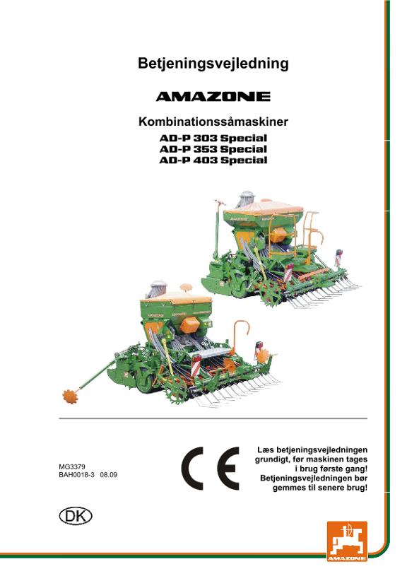 Brugsanvisning AD-P 303/353/403 SPECIAL