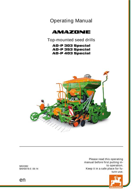 Operation manual AD-P 303/353/403 SPECIAL