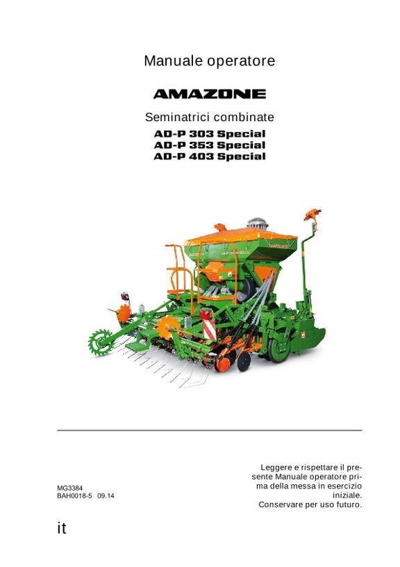 Manuale di intruzioni AD-P 303/353/403 SPECIAL