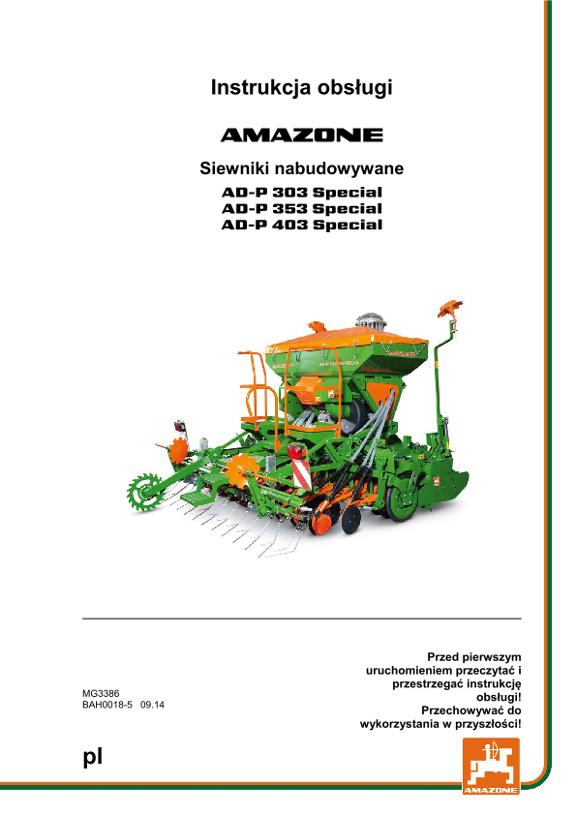 Instrukcja obsługi AD-P 303/353/403 SPECIAL