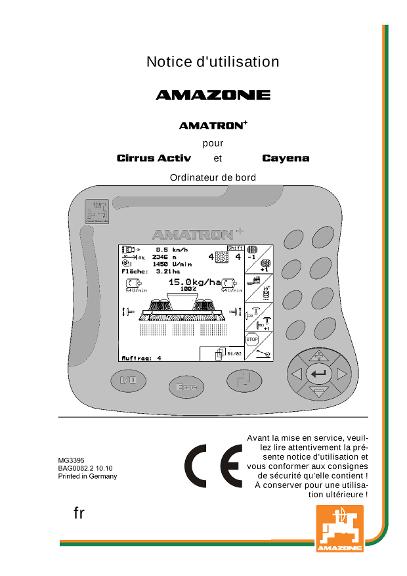 Notice d'utilisation AMATRON+ CIRRUS ACTIV / CAYENA