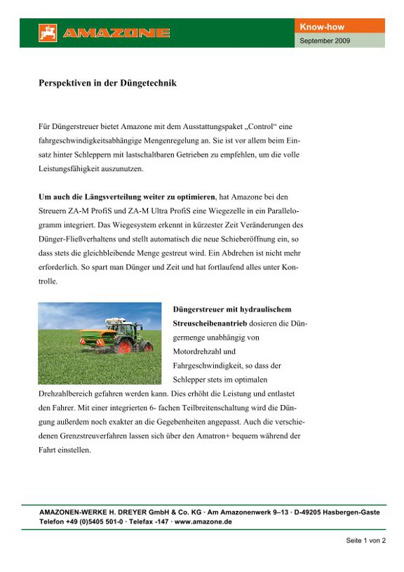AMAZONE Know-How - Perspektiven in der Düngetechnik