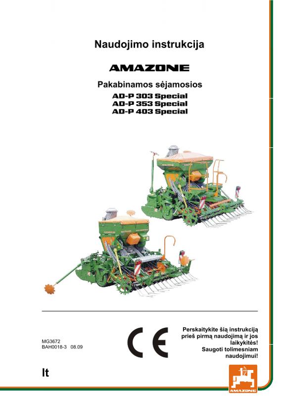 Naudojimo instrukcija AD-P 303/353/403 SPECIAL