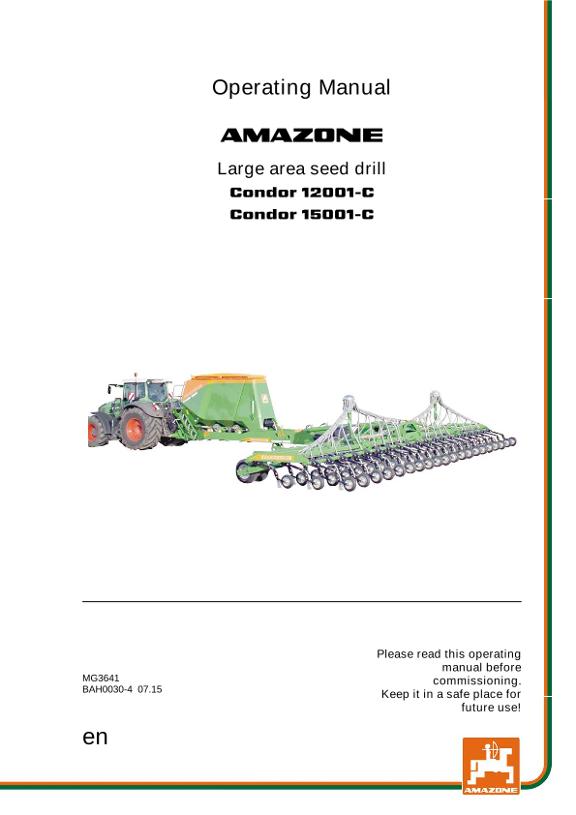 Operation manual CONDOR 12001-C/15001-C
