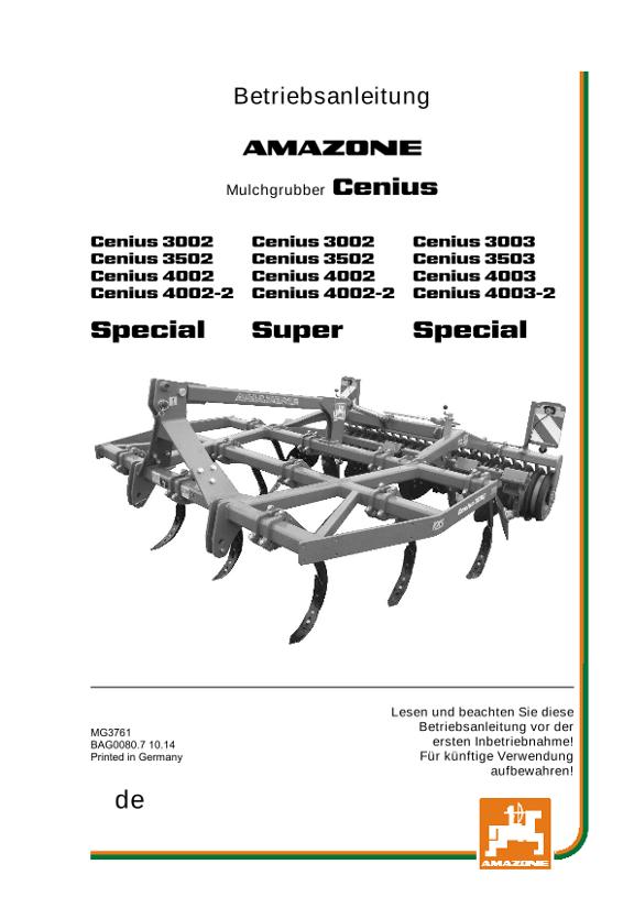 Betriebsanleitung CENIUS 3002/3502/4002/4002-2