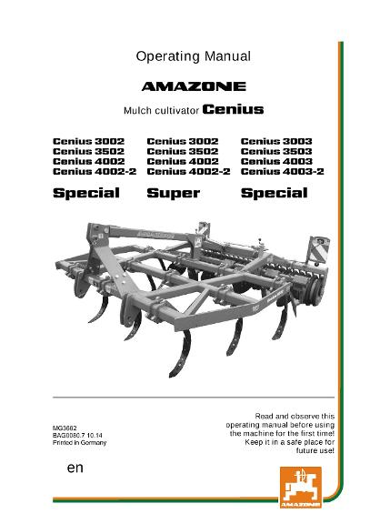 Operation manual CENIUS 3002/3502/4002/4002-2 