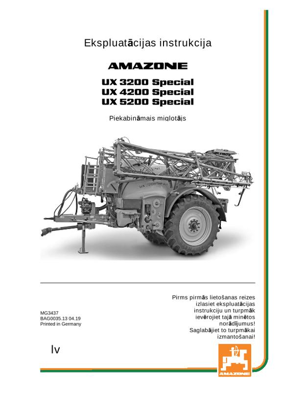 Ekspluatācijas instrukcija UX 3200/4200 SPECIAL