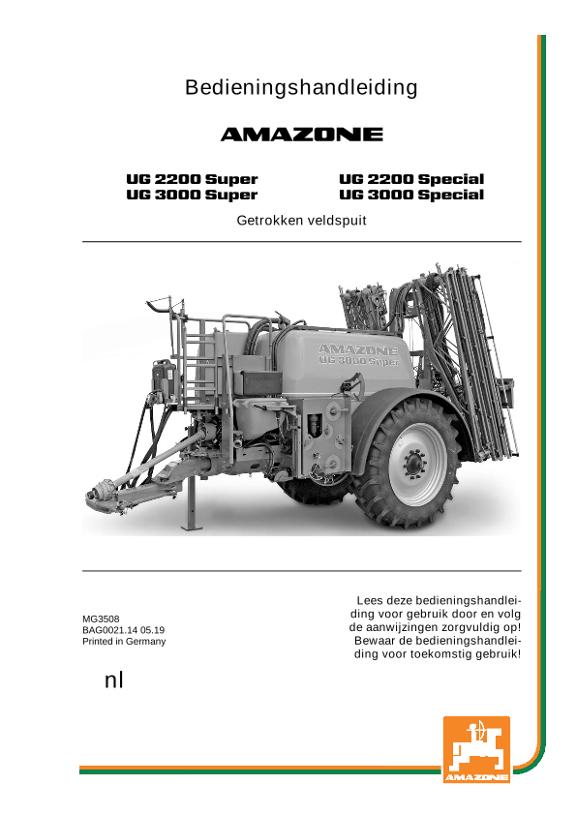 Bedieningshandleiding UG 2200/3000 SUPER/SPECIAL