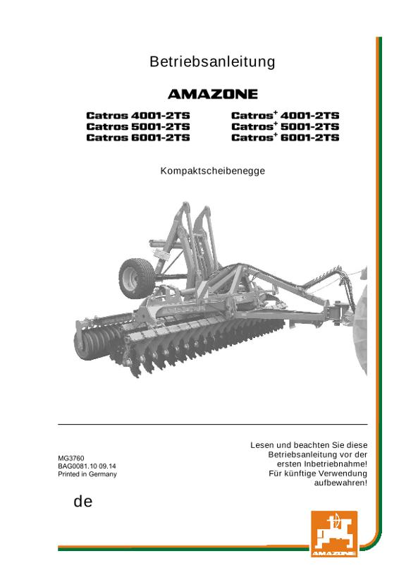 Betriebsanleitung CATROS 4/5/6001-2TS
