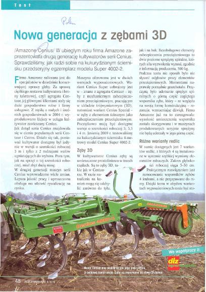 Artikel: Agromechanika 9-2010 Bodenbearbeitung Polen AMAZONE Cen