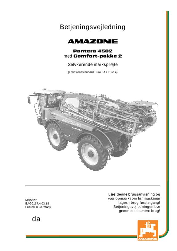 Brugsanvisning PANTERA 4502 CP2 EURO 3A/4 