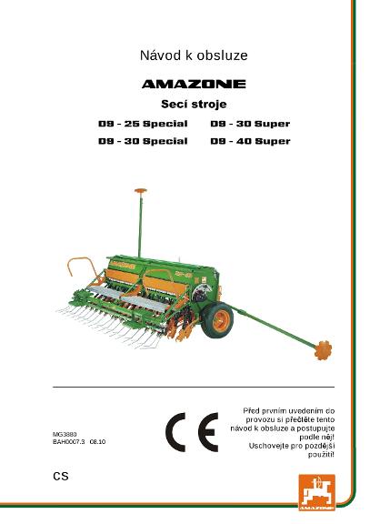 Návod na obsluhu D9-25/30/40 SUPER / SPECIAL