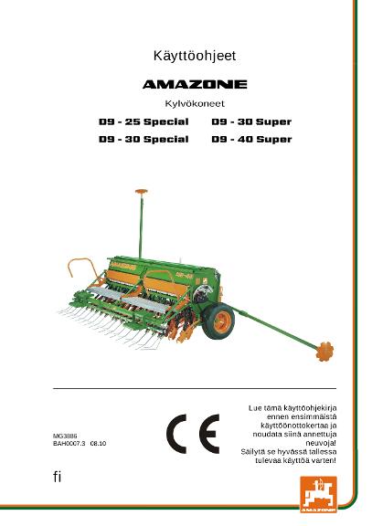 Käyttöohjekirja D9-25/30/40 SUPER / SPECIAL 