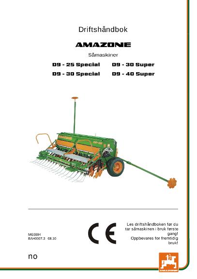 Instruksjonsboka D9-25/30/40 SUPER / SPECIAL 