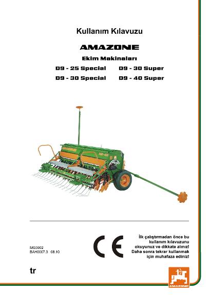 Kullanım kılavuzu D9-25/30/40 SUPER / SPECIAL 