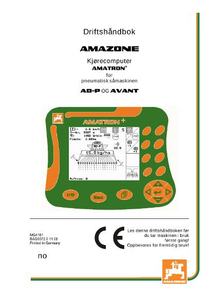 Instruksjonsboka AMATRON+ F.AD-P / AVANT