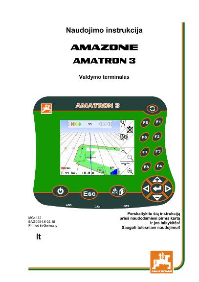 Naudojimo instrukcija AMATRON 3 