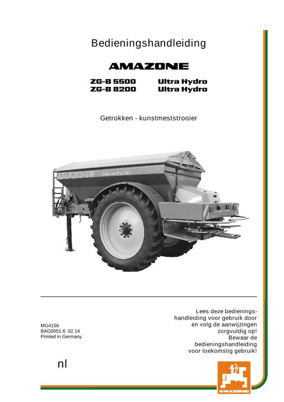 Bedieningshandleiding ZG-B 5500/8200 ULTRA HYDRO 