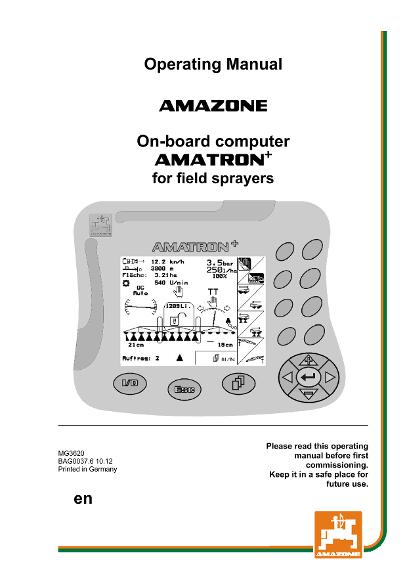 Operation manual AMATRON+ for field sprayers