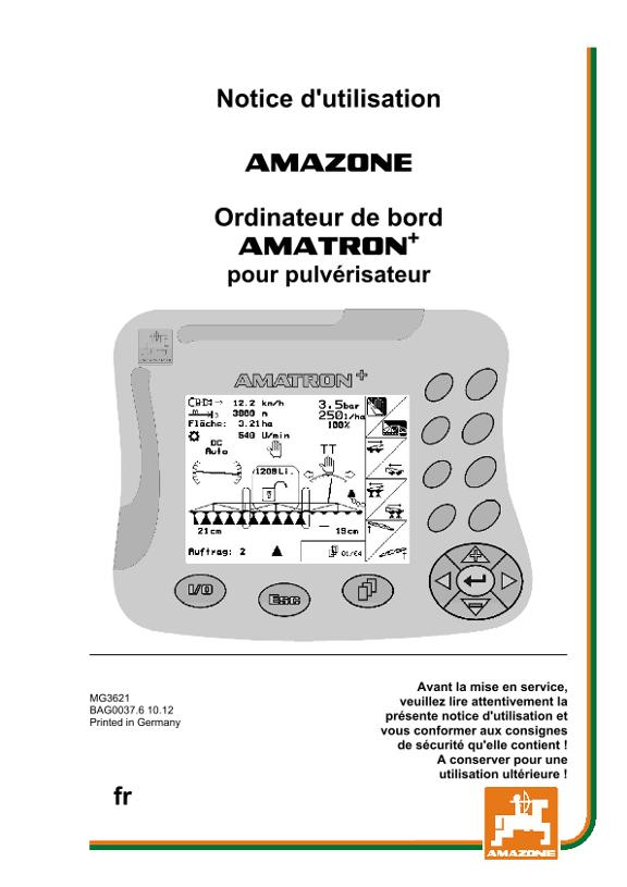 Notice d'utilisation AMATRON+ pour pulvérisateur