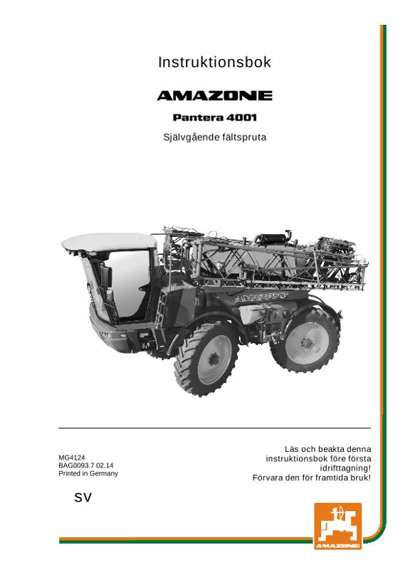Instruktionsbok PANTERA 4001 