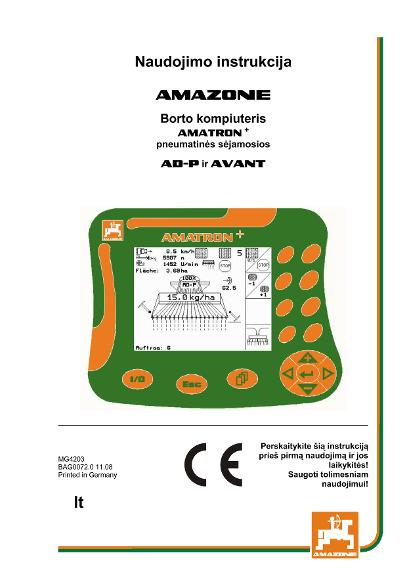 Naudojimo instrukcija AMATRON+ F.AD-P / AVANT 