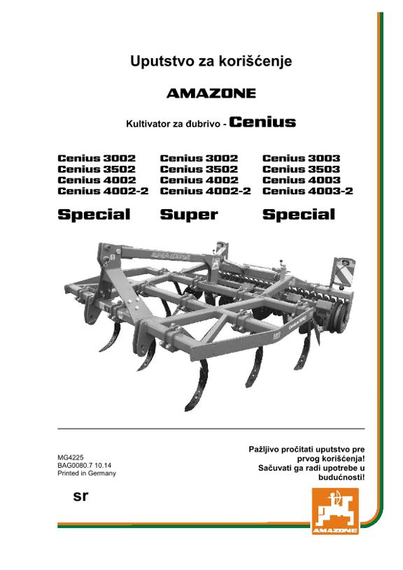 Uputstvo za korišćenje CENIUS 3002/3502/4002/4002-2