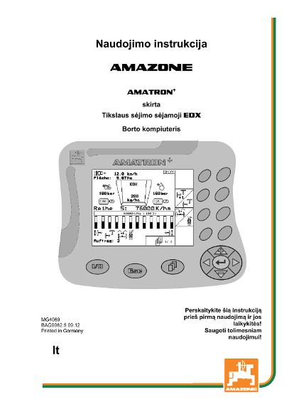 Naudojimo instrukcija AMATRON+ F.EDX