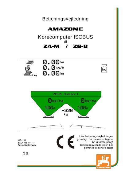 Brugsanvisning ISOBUS TERMINAL ZA-M / ZG-B