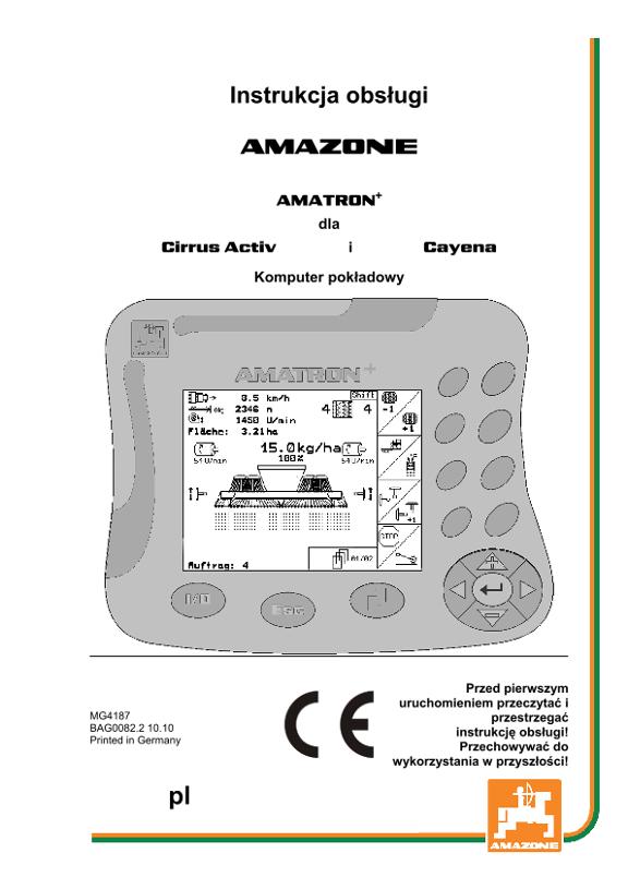 Instrukcja obsługi AMATRON+ CIRRUS ACTIV / CAYENA
