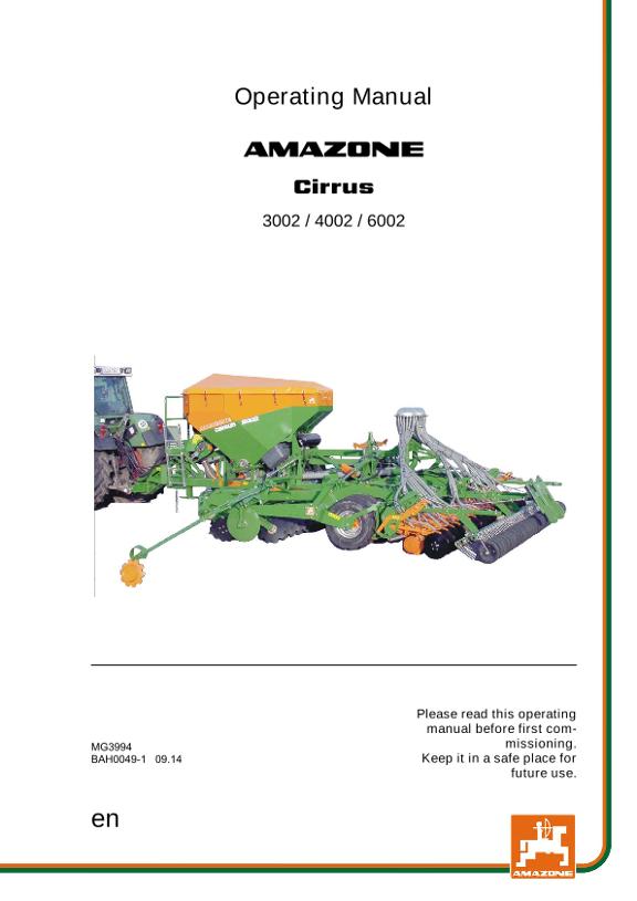 Operating Manual Cirrus Special 3002 / 4002-2 / 6002-2