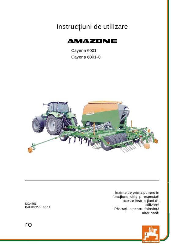 Instrucţiuni de utilizare CAYENA 6001/6001-C