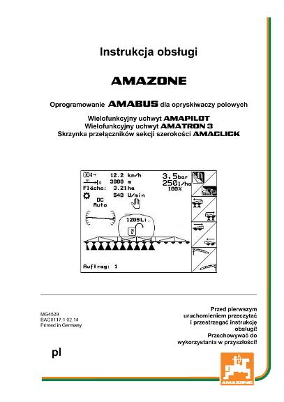 Instrukcja obsługi Software AMABUS Feldspritze