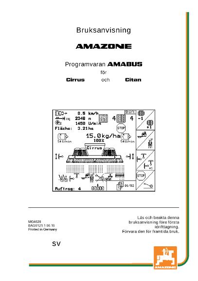 Instruktionsbok Software AMABUS Citan 00 / Cirrus 01