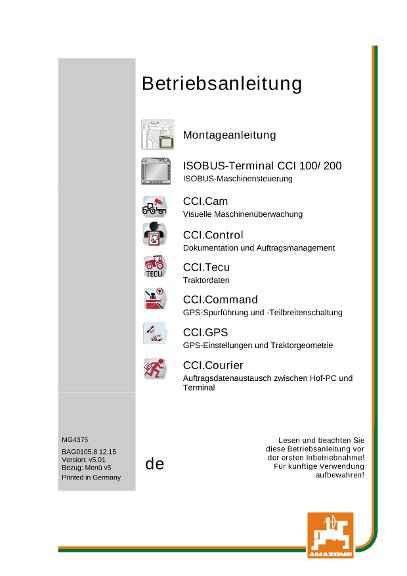 Betriebsanleitung CCI ISOBUS TERMINAL 