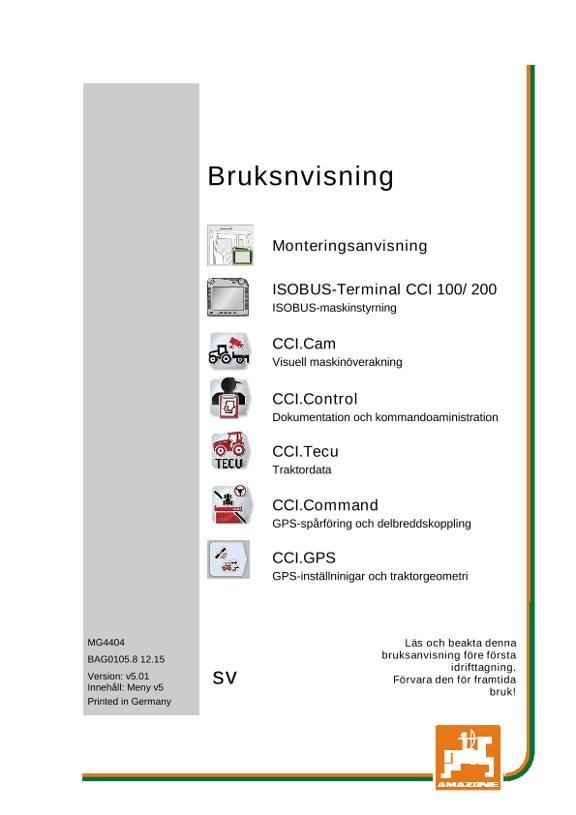 Instruktionsbok CCI ISOBUS TERMINAL 