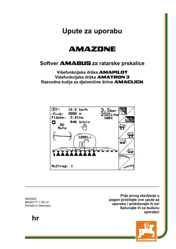 Upute za uporabu Software AMABUS Feldspritze