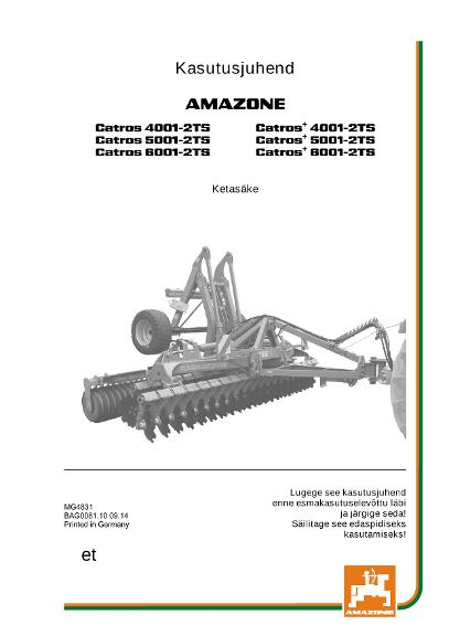 Kasutusjuhend CATROS 4/5/6001-2TS