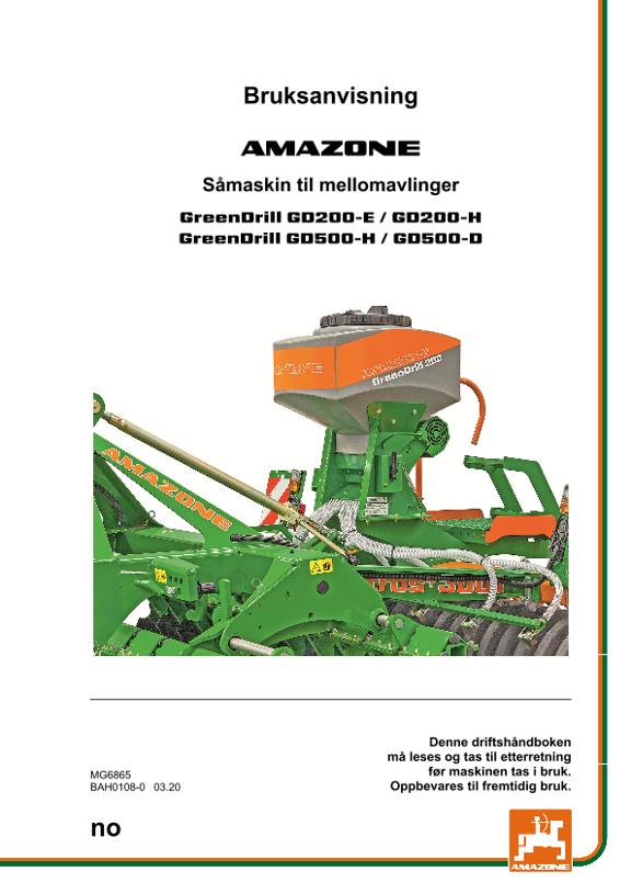 Instruksjonsboka GREENDRILL GD200/500-E/H