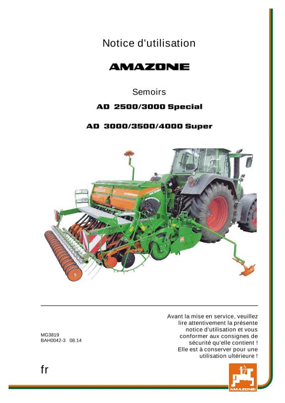 Notice d'utilisation Semoirs compacts AD-25/3/35/4000 SUPER / SPECIAL